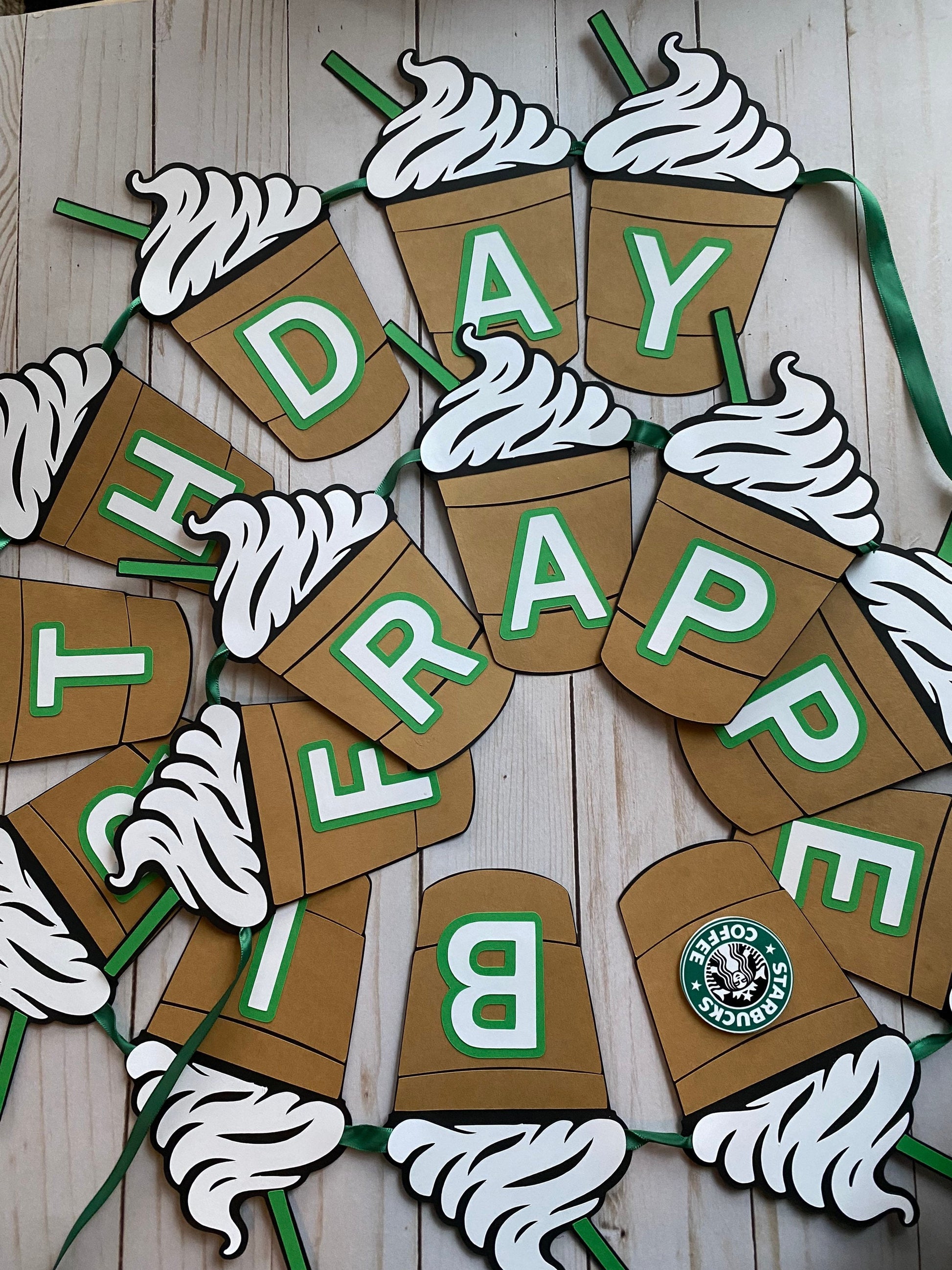 Starbucks coffee birthday party Banner / Frappe Birthday party Decoration