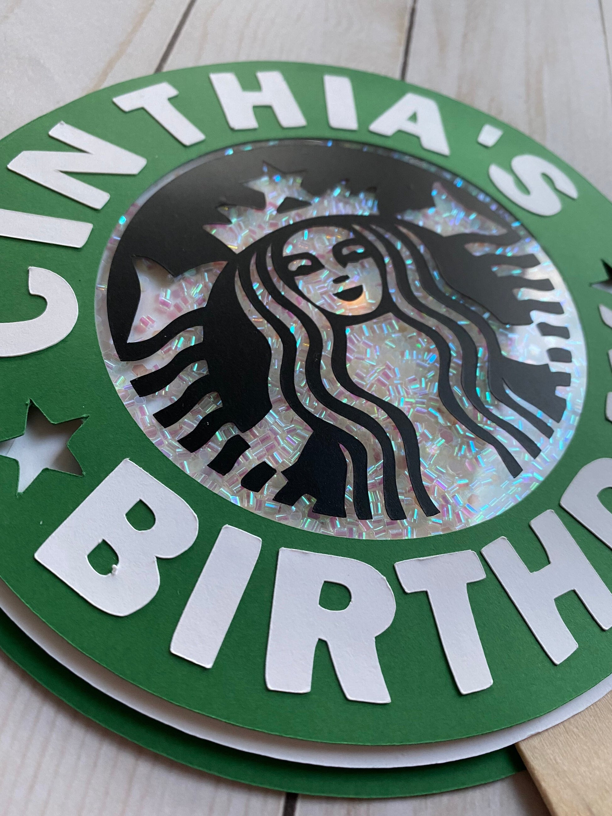 Starbucks coffee birthday party cake topper / Frappe Birthday party Decoration