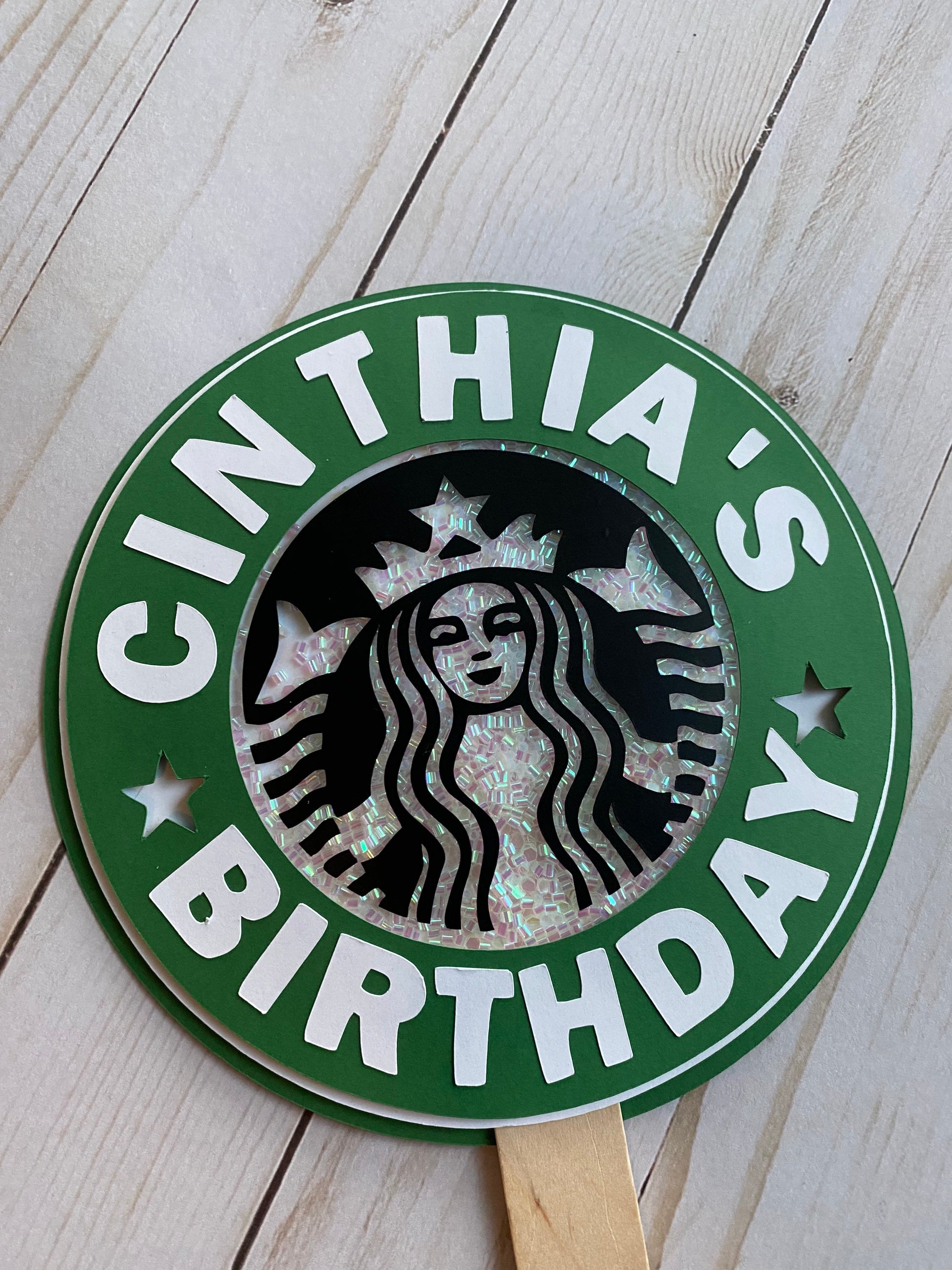 Starbucks coffee birthday party cake topper / Frappe Birthday party Decoration