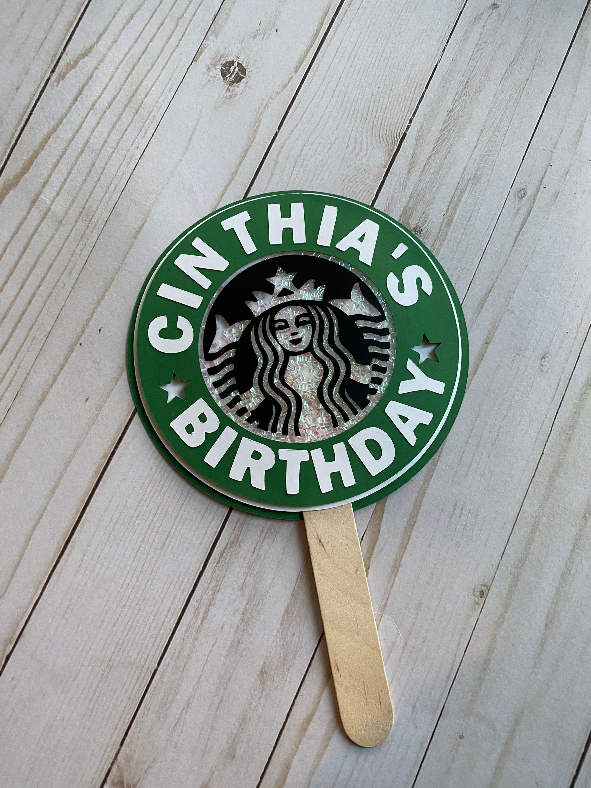 Starbucks coffee birthday party cake topper / Frappe Birthday party Decoration