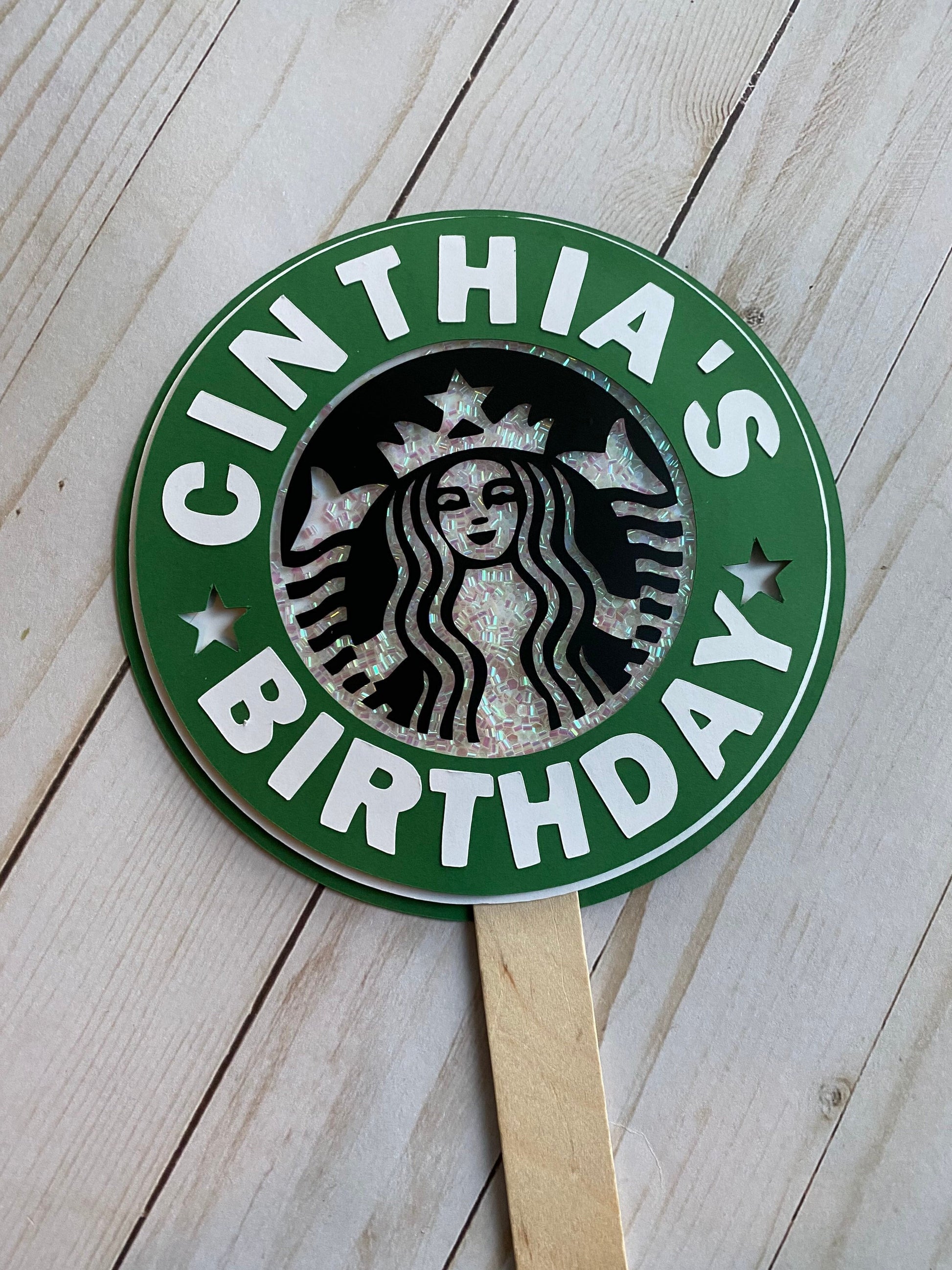 Starbucks coffee birthday party cake topper / Frappe Birthday party Decoration