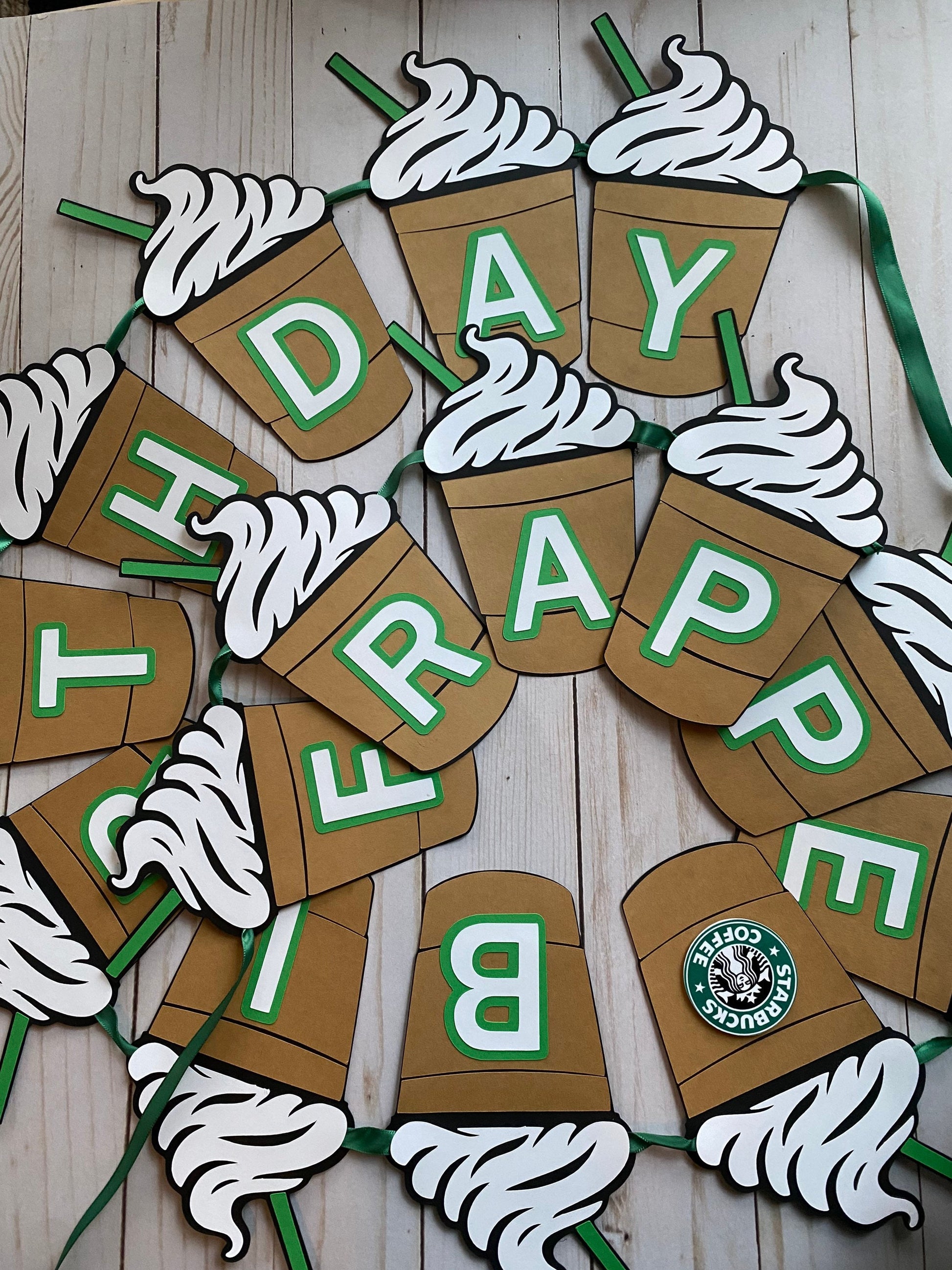 Starbucks coffee birthday party Banner / Frappe Birthday party Decoration