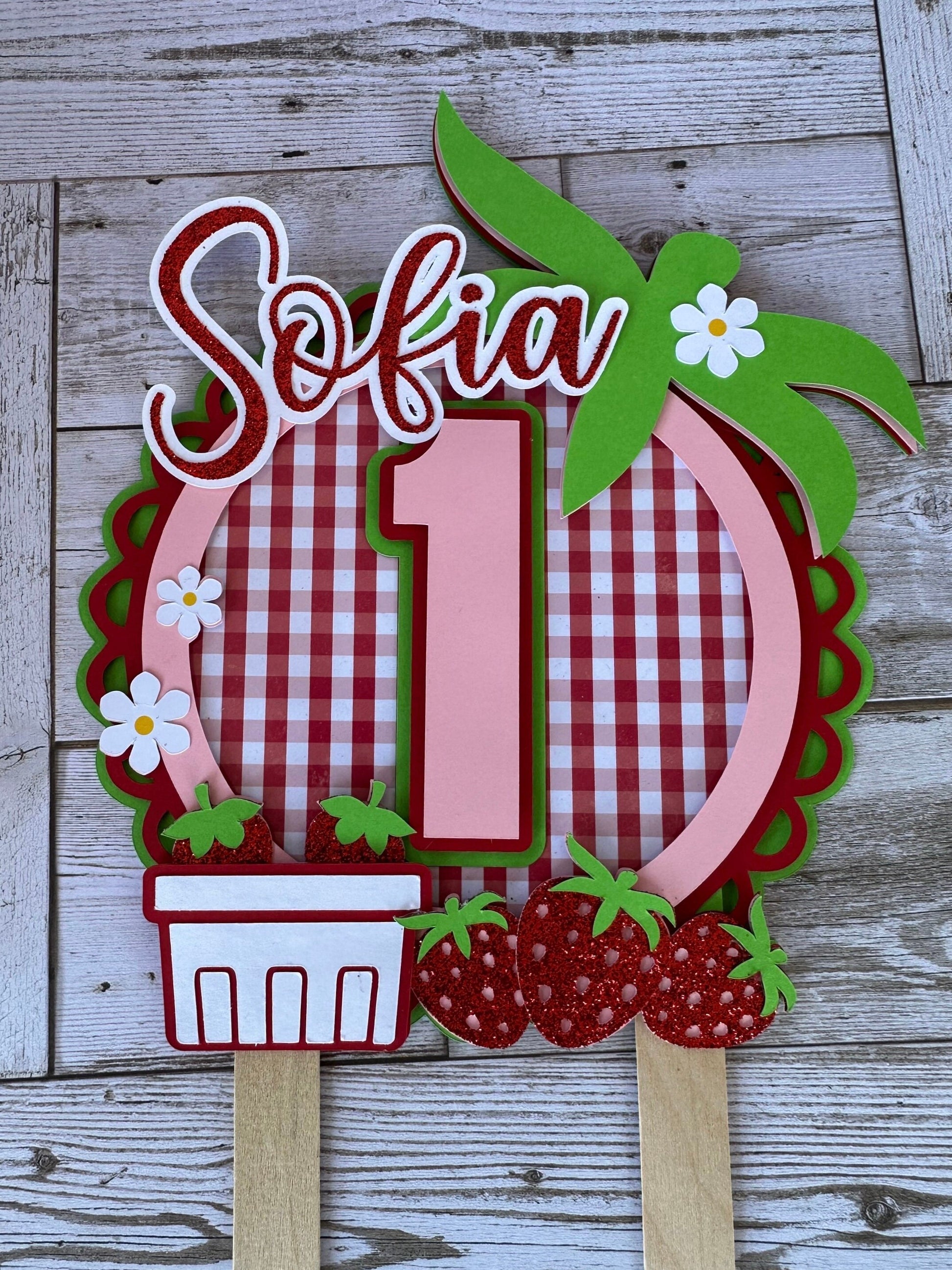 Strawberry cake topper  fruit Decoration, strawberry first birthday Theme, berry Birthday,  cake topper , decoration, party decoration